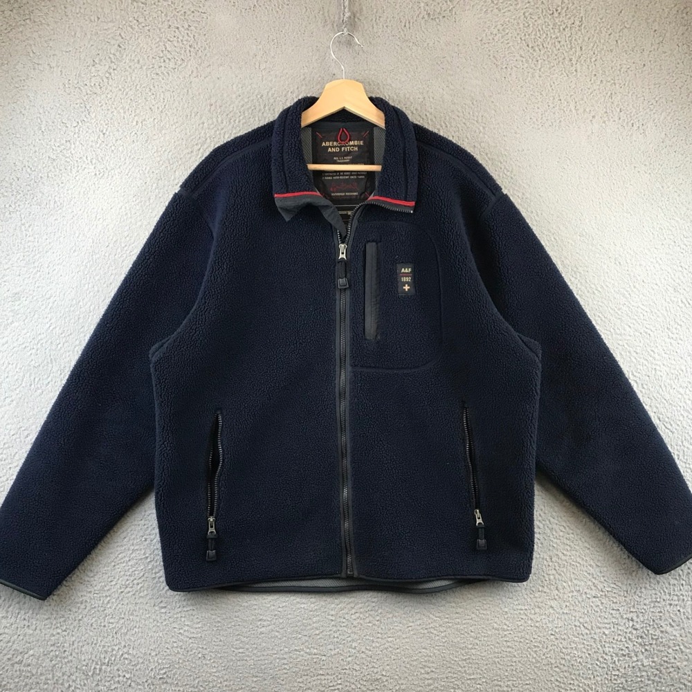 Abercrombie Fitch Deep Fleece Full Zip Jacket ‎ "Weatherproof Performance" XL